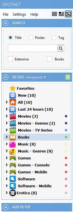 spotnet filters category